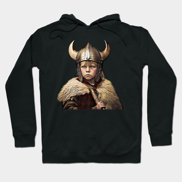 Viking Child Fearless Boy Young Viking Warrior Hoodie by Unboxed Mind of J.A.Y LLC 